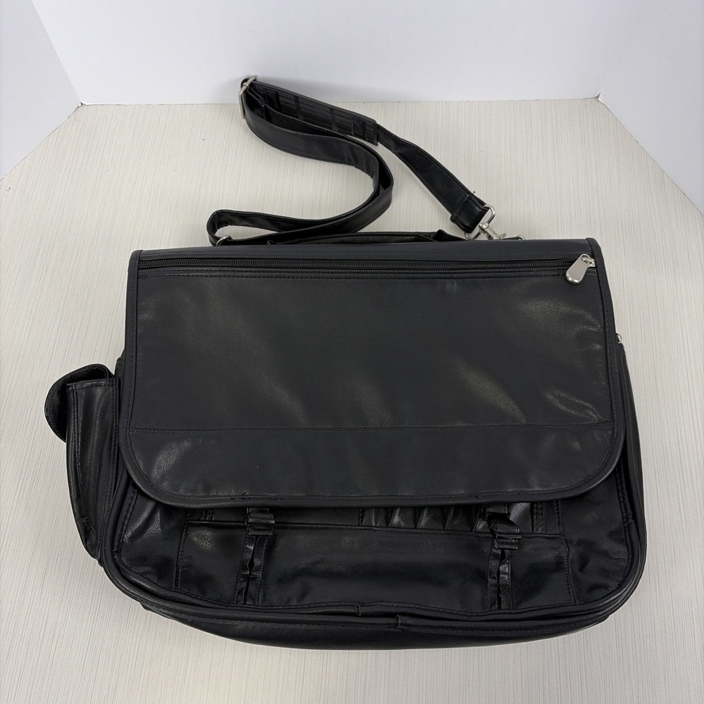 Premium Bag Black Leather Messenger Bag Crossbody Unisex